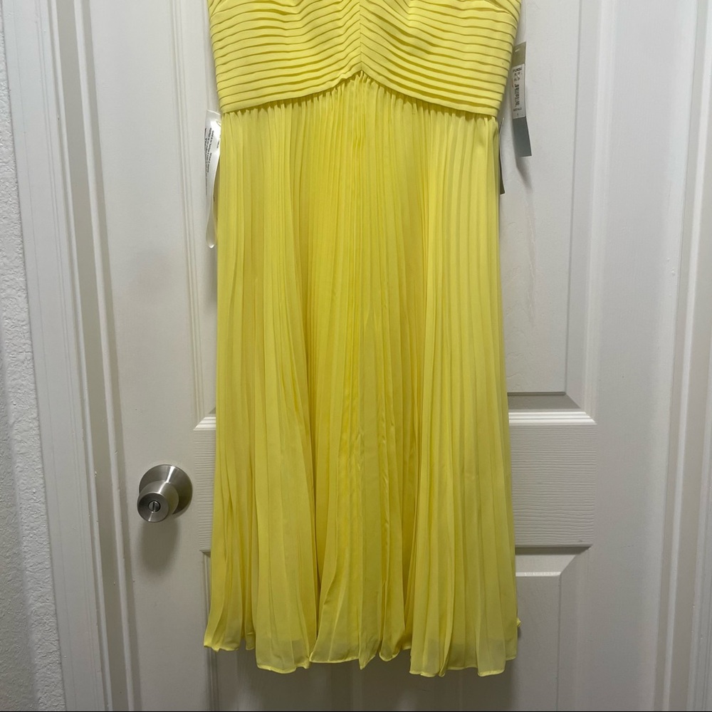 NWT KAY UNGER Beatrice Accordion Pleated Mock Neck Sleeveless Chiffon Midi Dress - Picture 10 of 14